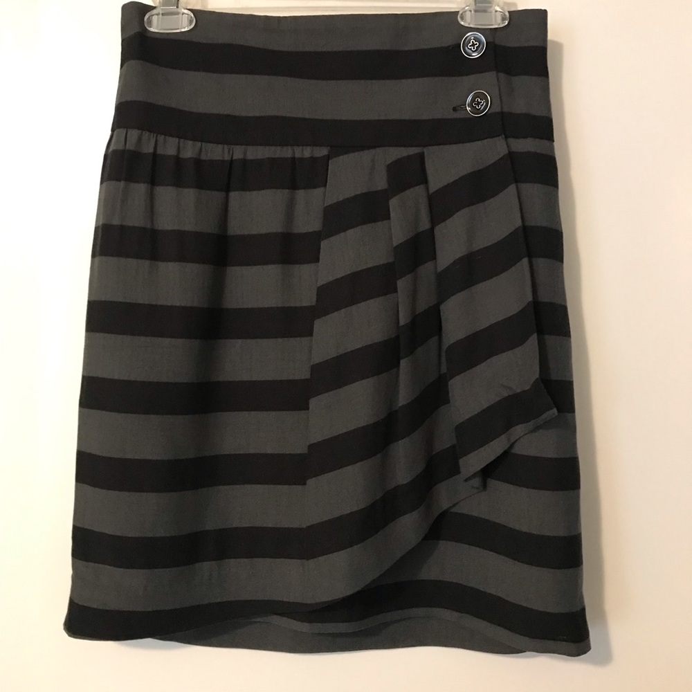 Silence + Noise black and gray striped skirt